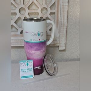 NWT FLAW Swig 40oz travel tumbler with handle Amethyst purple school work